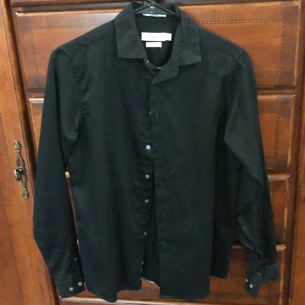 Boys black dress shirt.